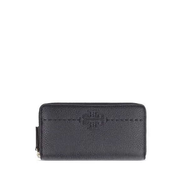 Tory Burch Women's Black Leather McGraw Zip Continental Wallet