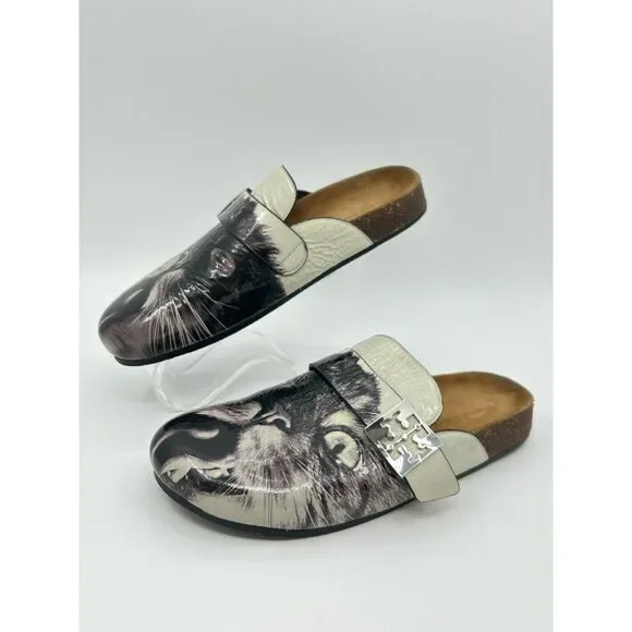 TORY BURCH Size 8M Black Print Women Flats