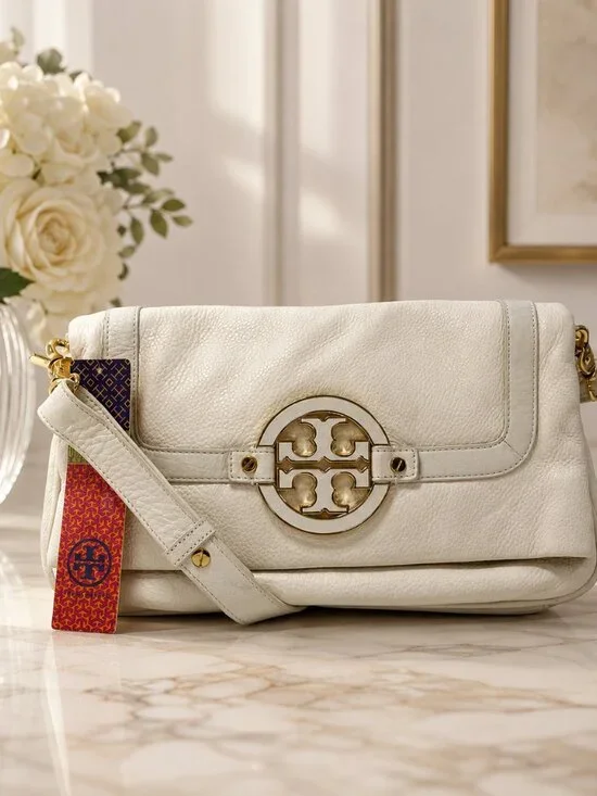Tory Burch Amanda White Foldover Bag