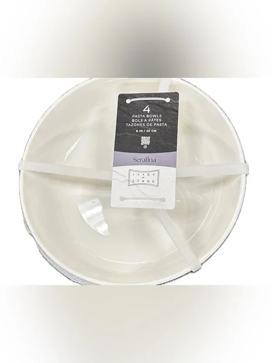 Serafina Ivory Stone Pasta Bowls - Set of 4 (Ivory)