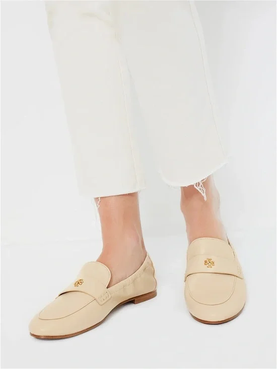 New Tory Burch Ballet Loafer New Cream Sz 10