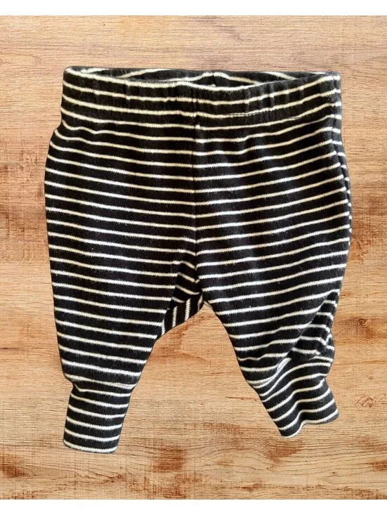 Child of Mine Black & White Striped Newborn Baby Pants