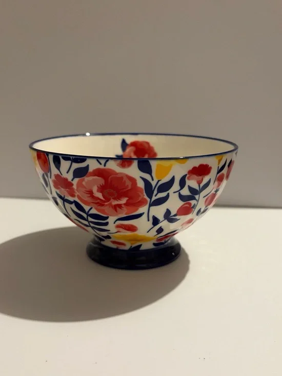 Potter's Studio Ceramic Floral Soup Salad Snack Bowl