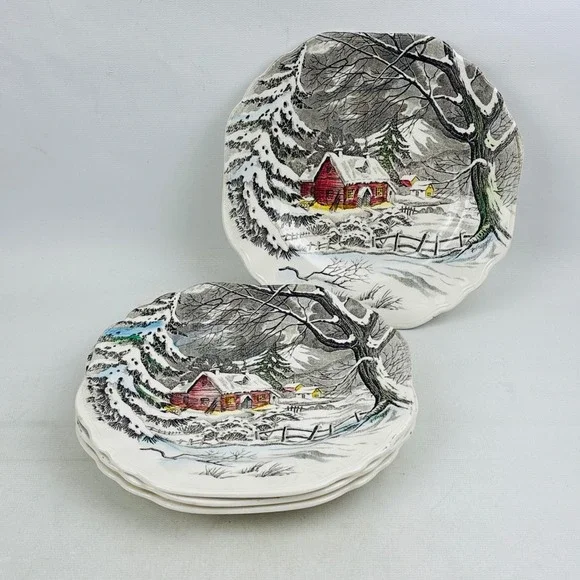 J&G Meakin Welcome Home Square Dessert Plate Set of 4 English Staffordshire