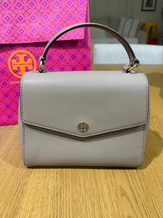 Tory Burch Leather Robinson Small Top Handle Bag