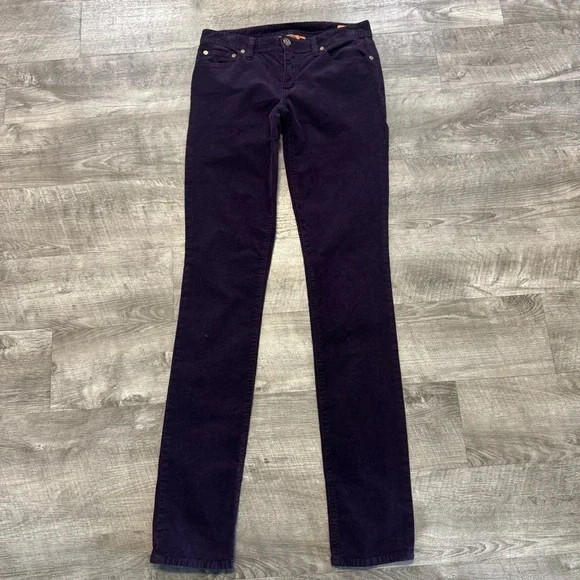 Tory Burch Super Skinny Corduroy Low Rise Deep Purple Pant Women’s Sz. 25