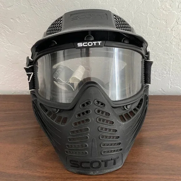 SCOTT Paintball Mask Black Full Face Protection with Visor made in‎ USA AirSoft