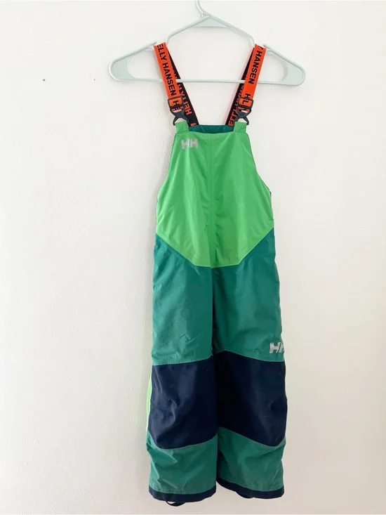 Helly Hansen Kids Legendary Waterproof Snow Bib Pants Green Navy - Size 110/5