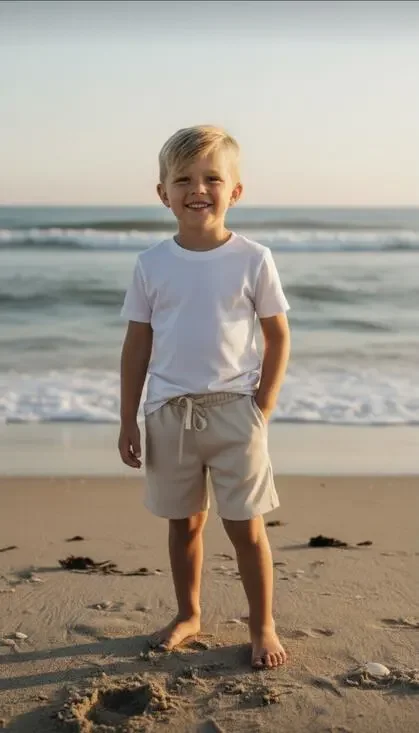 Kids Size 6/7 All In Motion Shorts Cream Color