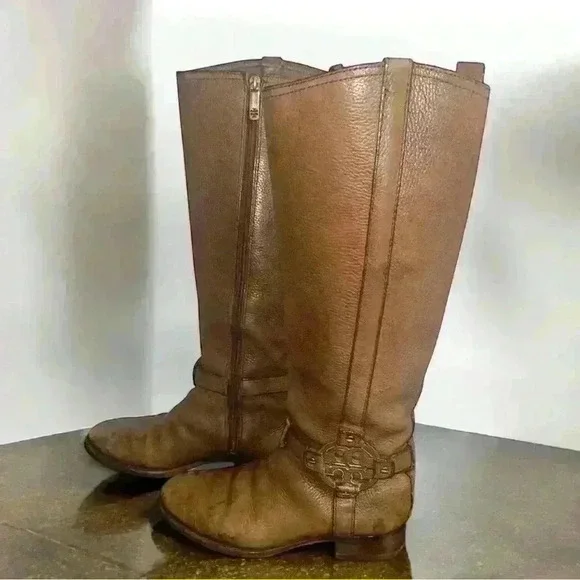 Tory Burch ‘Amanda’ Brown Leather Knee-High Boots | US Women's Size 6.5