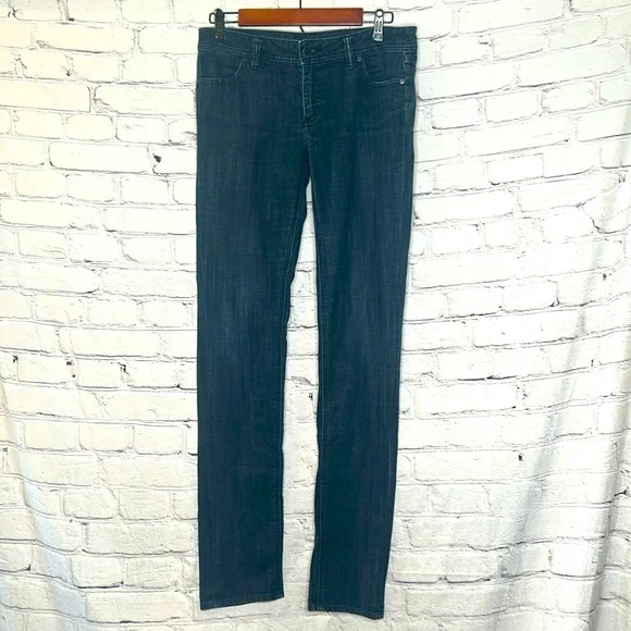 Tory Burch Tapered Leg Dark Wash Denim Blue Jeans Size 29 Excellent Condition