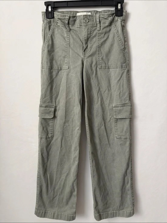 abercrombie kids light Olive Cargo Pants with Patch Pockets
