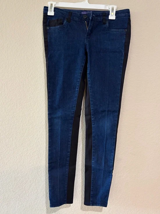 Levi’s Denim Leggings Girls 16 Reg Blue Black Tuxedo Stripe Skinny Jeans