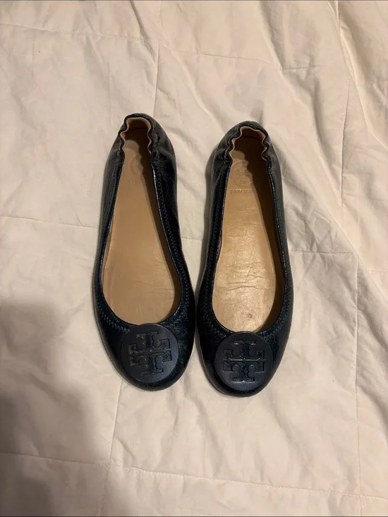 Tory Burch blue metallic flats