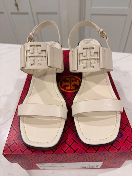 Tory Burch Georgia 55mm sandal light cream sz 9