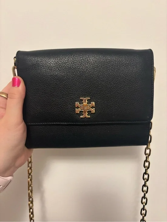 Tory Burch Mercer Black Leather Chain Crossbody Bag