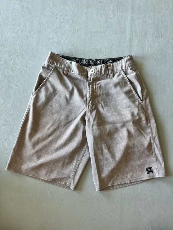 Rip Curl Tan Plaid Boys Boardwalk Shorts