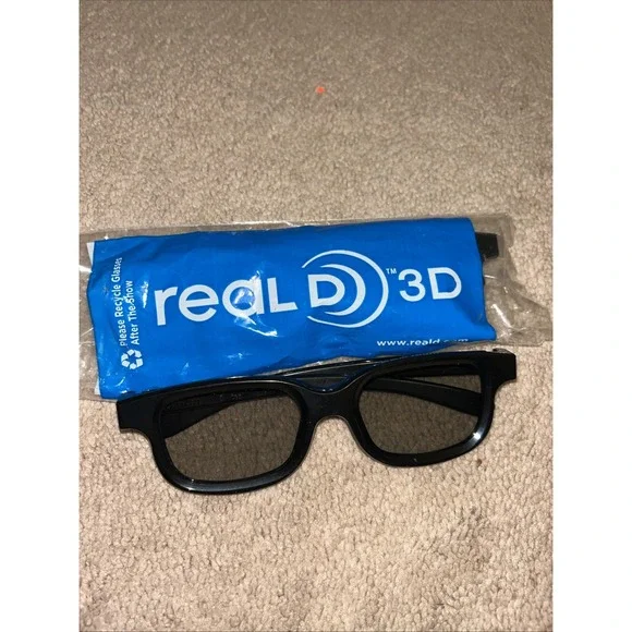 RealD 3D Glasses Black‎ Frame Polarized Lens 2 pack