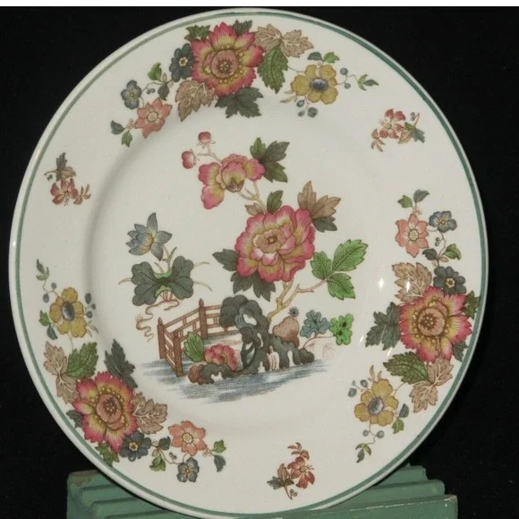 Wedgwood Eastern‎ Flowers Bread & Butter Plate (s) Green trim