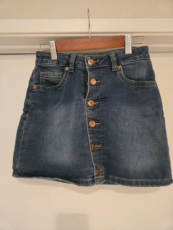 Cat & Jack Snap Fly Button-Front Ultimate Stretch Denim Mini Skirt - Blue