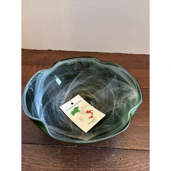 Murano Glass Decorative Pinched Bowl NEW w Tags 8