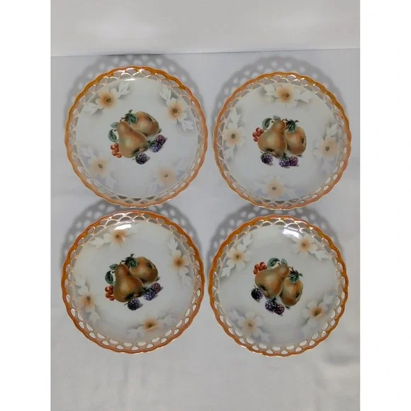 CICO Bavaria Germany U.S. Zone Fruit Reticulated Lattice Edge Plates 6.5