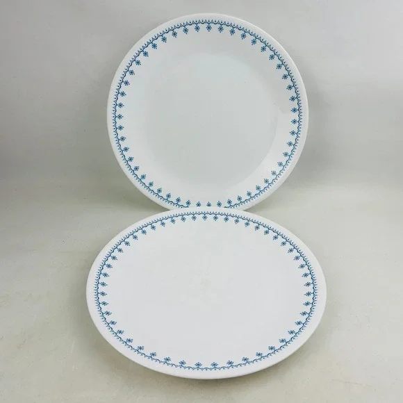 Corelle Snowflake Blue‎ 2 Dinner Plate Set 10.25