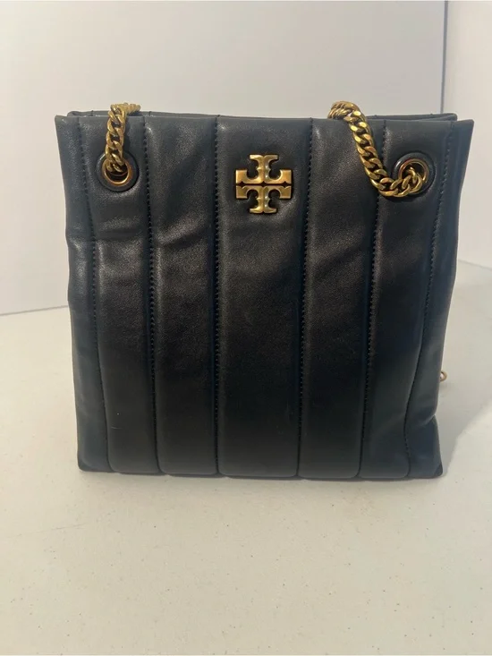 Tory Burch Black Quilted Leather Chain Shoulder Tote