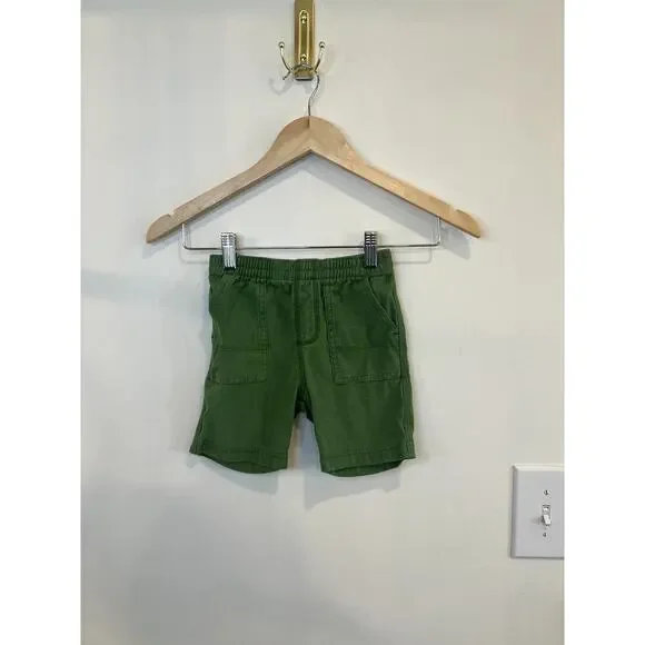Tea Collection Green Pull On Shorts 3T Cotton Casual Toddler