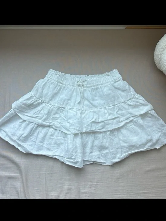 Zara Girls White Tiered Ruffle Skort