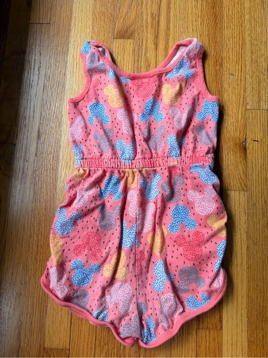 Hanna Andersson Disney Mickey Mouse Coral Romper