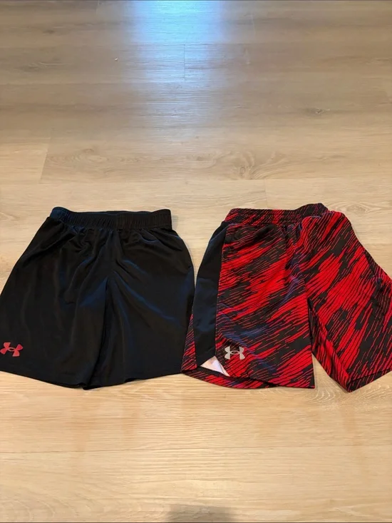 Under Armour Black & Red Boys' Athletic Shorts Set