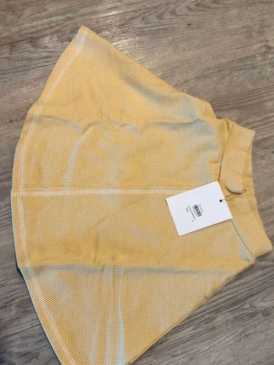 Yellow Textured A-Line Skirt
