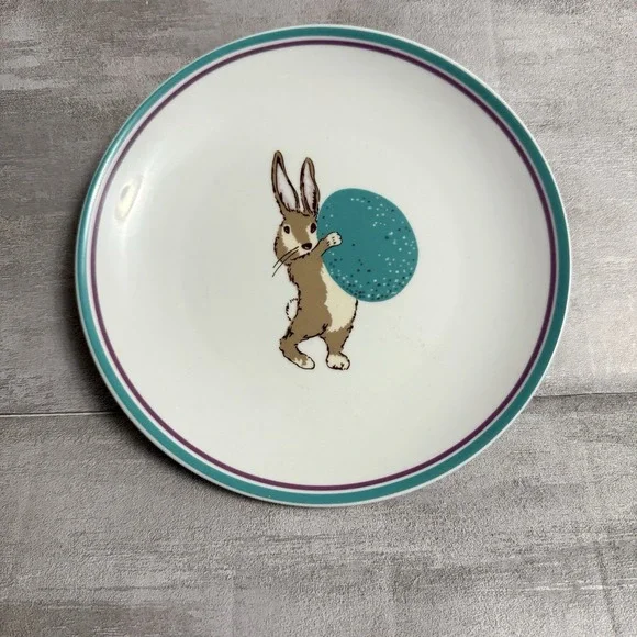 World Market BUNNY RABBIT HOLDING BLUE EGG 8