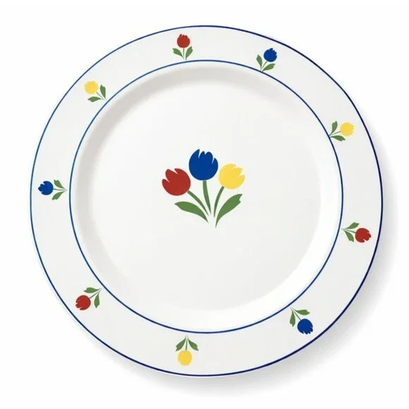 Tulip Tyme Stoneware Floral Dinner Plates 10.5