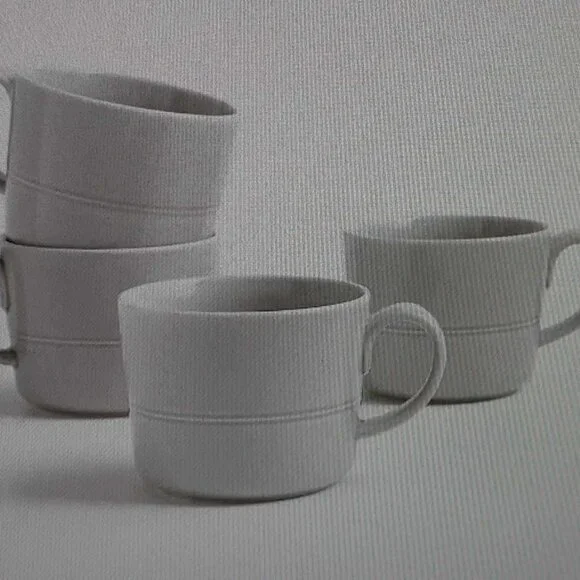 Crate&Barrel Light Grey Coffee Mugs - set of (4)