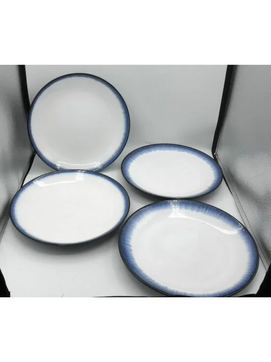 Lunar Blue by Mikasa 11-1/8 inch Dinner Plates Set of 4 Pattern Code: MIKLUB