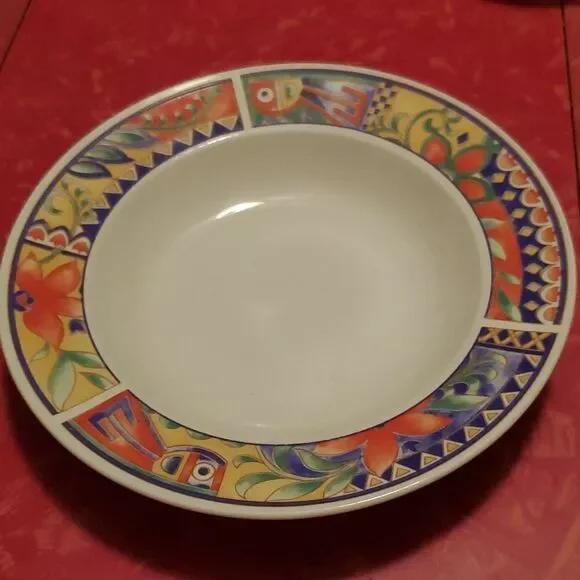 Lynns Stoneware Savanna Rim Cereal Soup Bowl 8.75