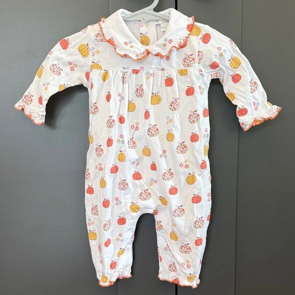 Kissy Kissy Ruffle Neck Pumpkin Jumpsuit Longsleeve One Piece
