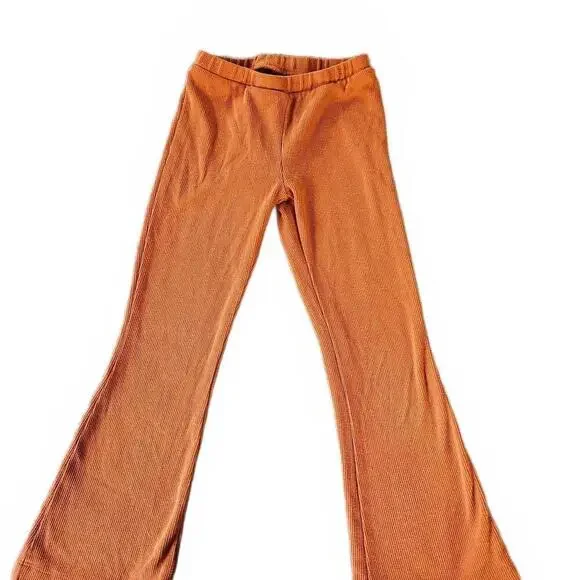 Size 5 Orange Ribbed Girl's Flared Pants