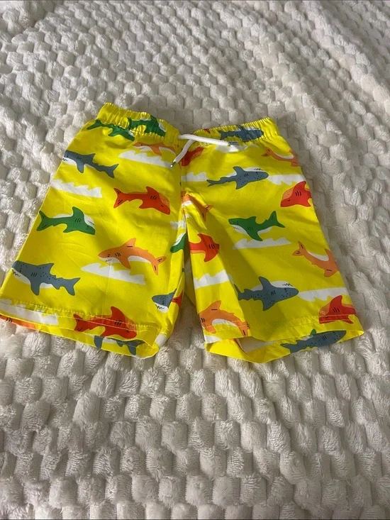 Old Navy Yellow Shark Print Swim Shorts