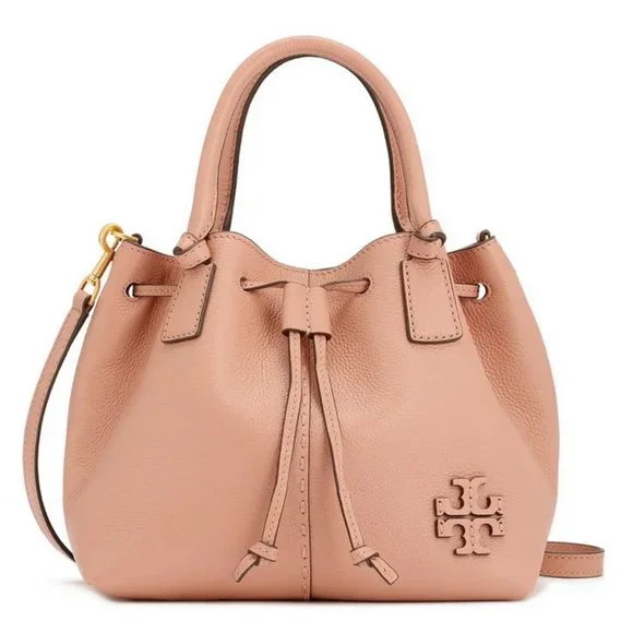 💗 Tory Burch McGraw Small Drawstring Satchel in Medowsweet