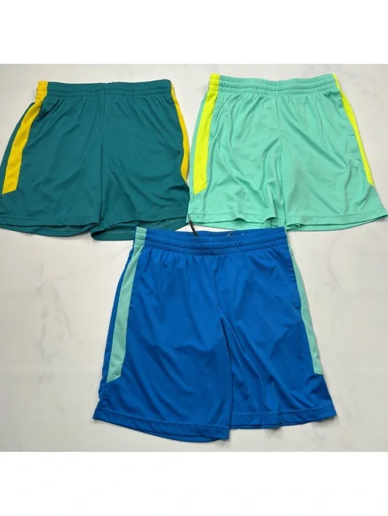 Tek Gear Athletic Shorts Colorblock Design - L Husky Boys Lot of 3