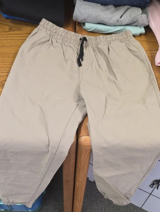 Hurley Men's Khaki Drawstring Joggers with Black Tie