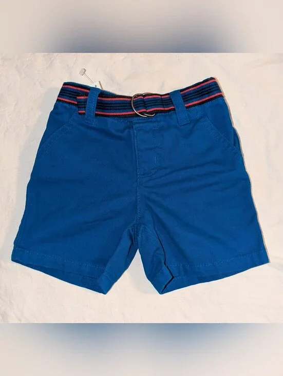Gymboree Baby Boys Blue Belted Shorts Size 6-12 M Nwt