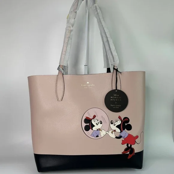 Kate Spade Disney Minnie Mouse Pink Leather Tote Bag New With Imperfections