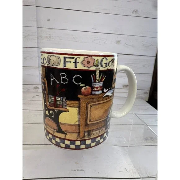 Lang Wise Susan Winget Teacher Mug All Checked Out ABC Coffee‎ Cup