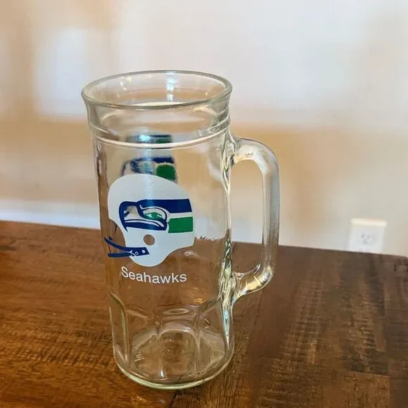 Seahawks Glass Beer Mug Stein Vintage