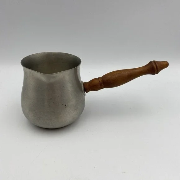 Vintage International Pewter Wooden Handle Brandy Warmer Pourer #277 17‎ 3