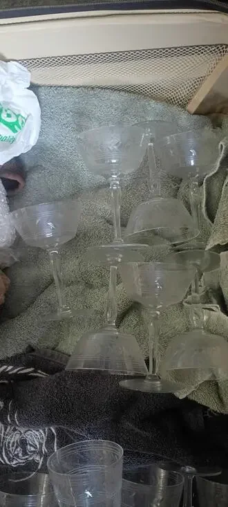 🥂 Elegant Rock Sharpe Cranston Etched Crystal Champagne Coupe Set | Vintage